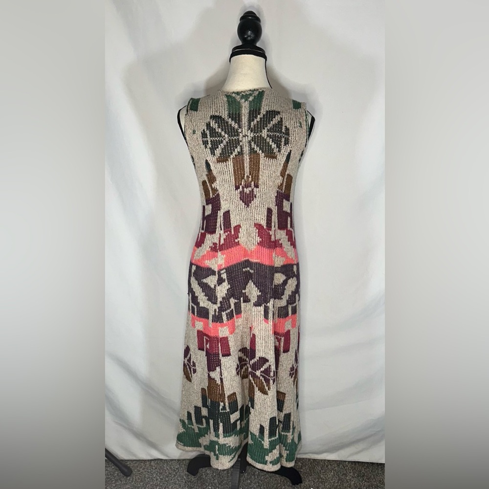 Cecilia Prado Open Front Long Sweater Vest Aztec Colorful Anthropologie Size M - Picture 6 of 12